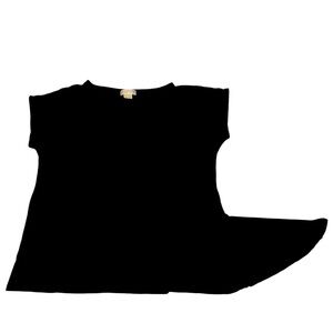 MICHAEL KORS Size 2X Black Asymmetrical Tunic Top Dolman Cap Sleeve Hi Lo Hem